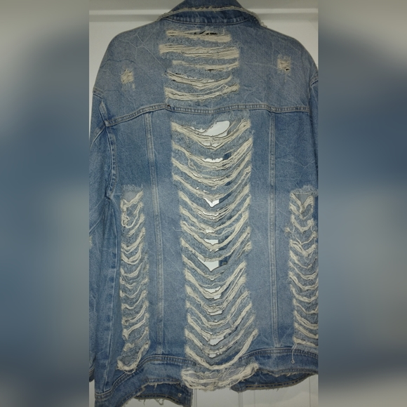 Fashion Nova Distressed Jean Jacket - Picture 7 of 10